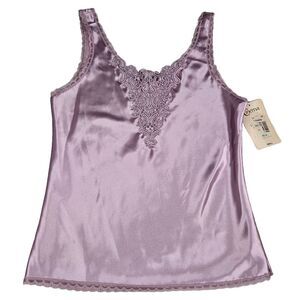 Cinema Etoile Vintage Lace Embellished Lavender Purple Slip Cami Top Size Small